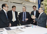  Robert Forestell, a mechanical engineering undergraduate student accompanied by Thierry Vandal, President and CEO of Hydro-Québec, Élie Saheb, Executive Vice-President ...